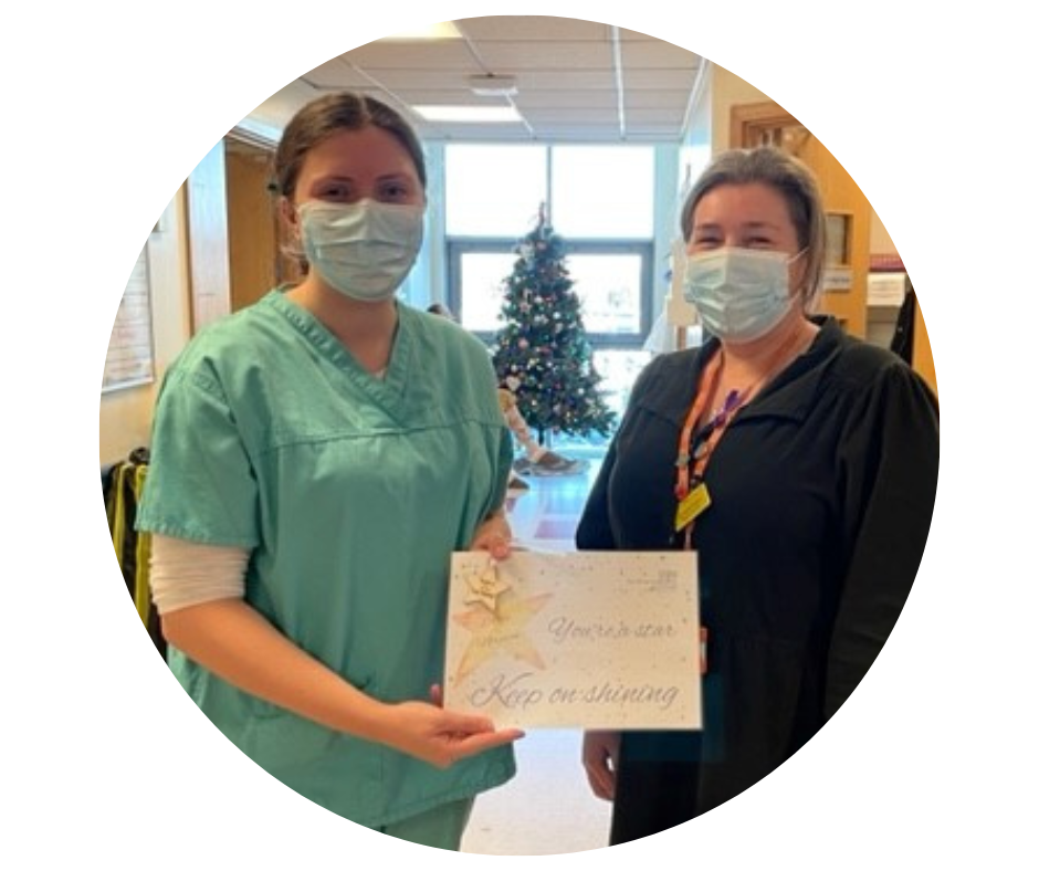 Stars of 2022: Year One Foundation Dr Alice Norman receiving her award from Medical Director Dr Kate Wood