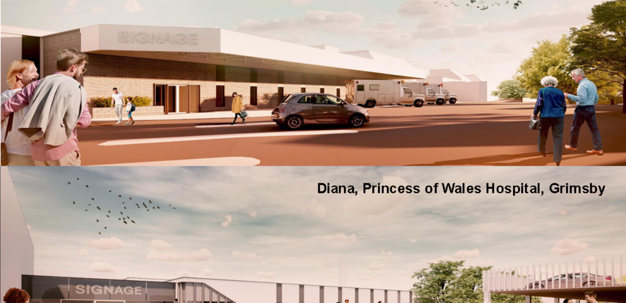 Artist's impressions of the Emergency Departments being built at Scunthorpe and Grimsby