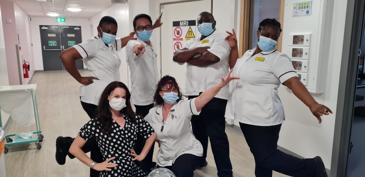 Our amazing radiology team strike a pose with Strictly star Joanne Clifton in our new Grimsby MRI