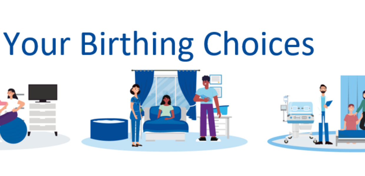 Cartoon graphic for 'Your Birthing Choices'